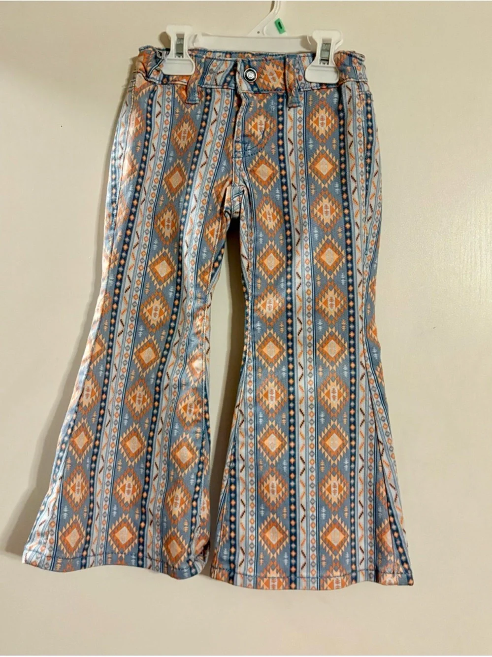 Rock &‎ Roll Denim Girls Aztec Flare Jeans Size 4 Boho Western Bell Bottom Pants